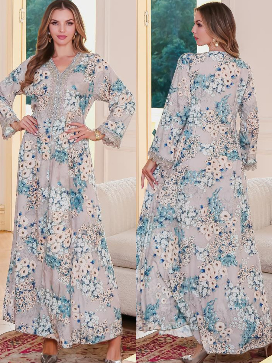 Embroidery Kebaya - Mujeres musulmanas Dubai Abaya lujo bordado