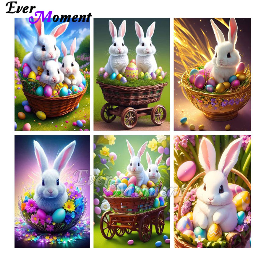 Embroidery Egg - Pintura de Diamantes del Conejito de
