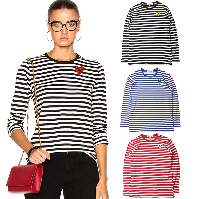 Embroidery Egg - Break Egg-Camiseta a rayas para mujer,