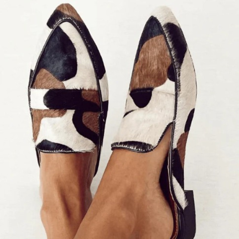 Embroidery Flat Shoes - Zapatos Casuales de Mujer con Punta