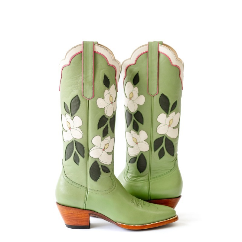 Embroidery Designer - Botas vaqueras de media pantorrilla para