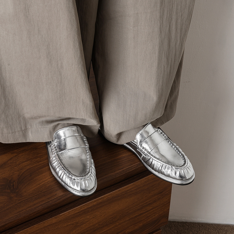 Embroidery Flat Shoes - Mocasines de Mujer de Cuero Genuino