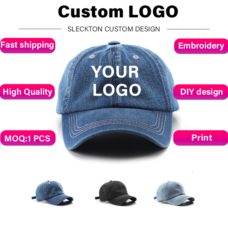 Embroidery Design Logo - SLECKTON-gorra de béisbol personalizada para hombre