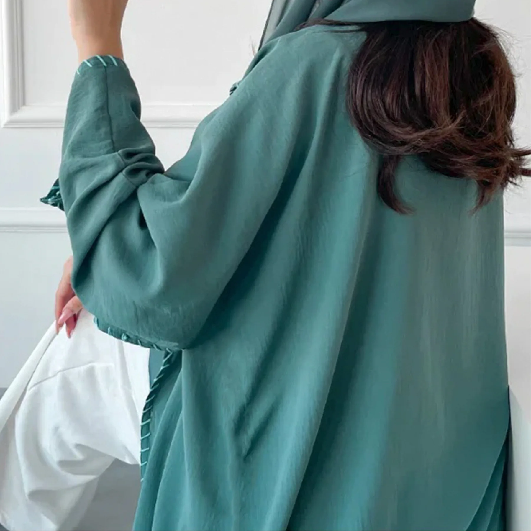 Embroidery Kebaya - Kimono Marruecos Abayas abiertas de lujo