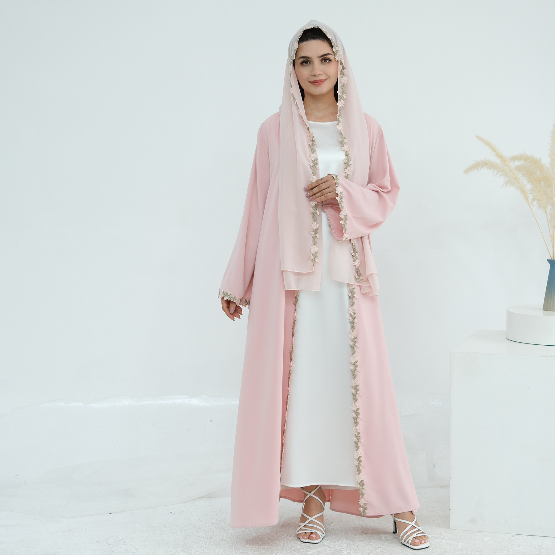 Abaya abierta de Dubái para mu - Embroidery Kebaya reseña y precio