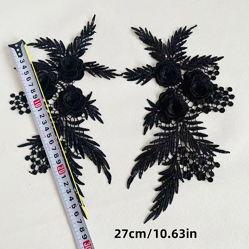 2 Piezas/1 Par de Apliques de  - Embroidery Flower Pattern reseña y precio