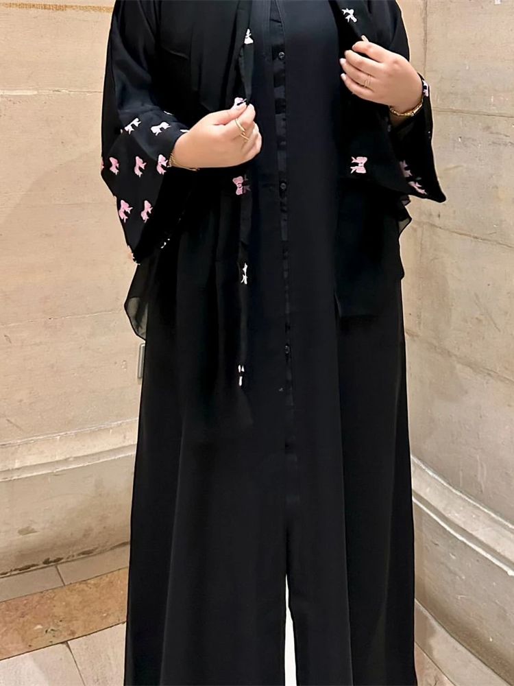 Ramadán corazón negro Abaya Da - Embroidery Kebaya reseña y precio