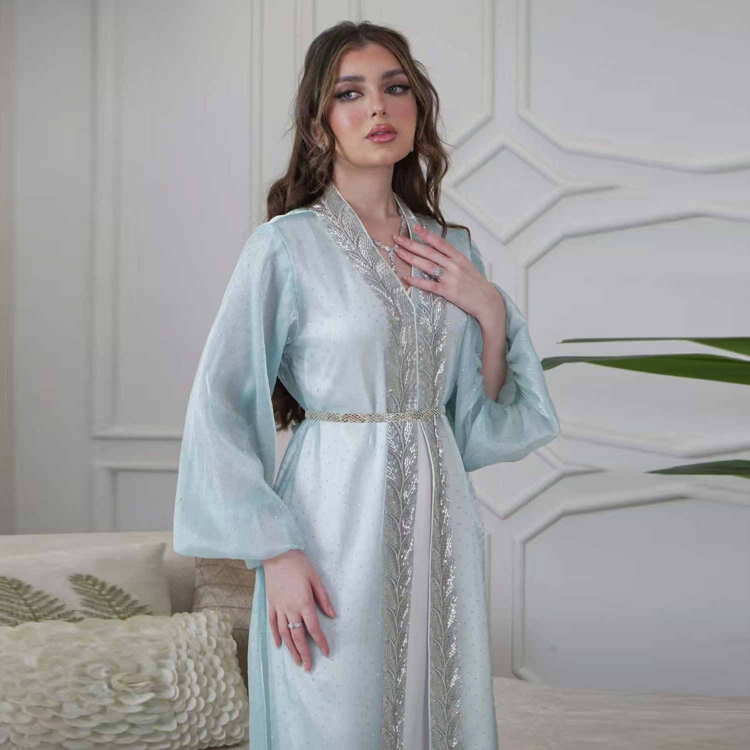 Eid Mubarak Djellaba Kimono Ca - Embroidery Kebaya reseña y precio