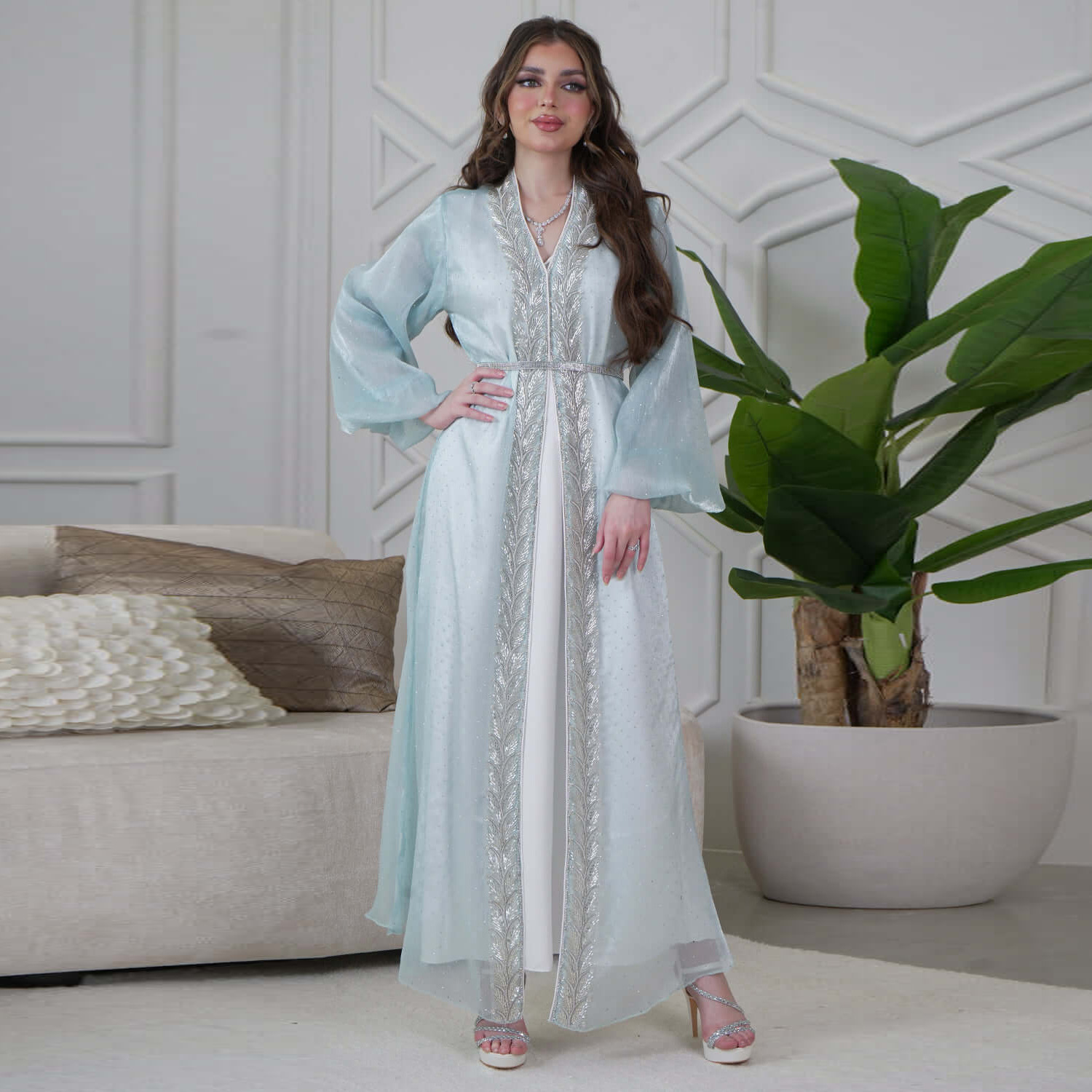 Eid Mubarak Djellaba Kimono Ca - Embroidery Kebaya reseña y precio