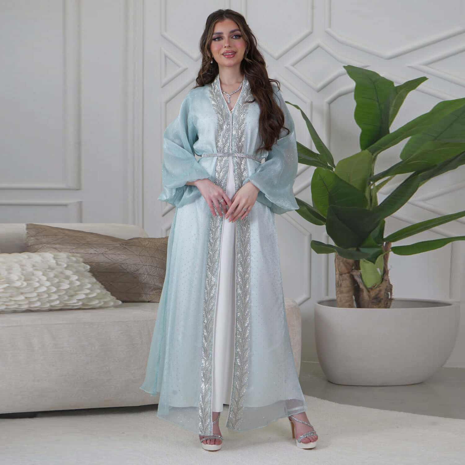 Eid Mubarak Djellaba Kimono Ca - Embroidery Kebaya reseña y precio