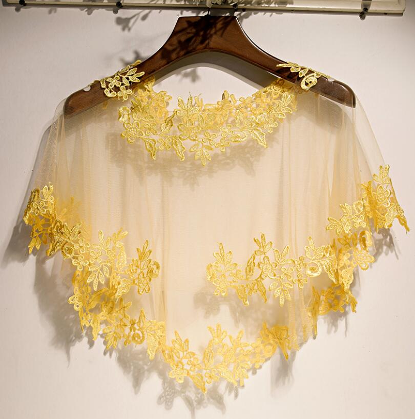 Pashmina de malla amarilla con - Embroidery Yellow reseña y precio