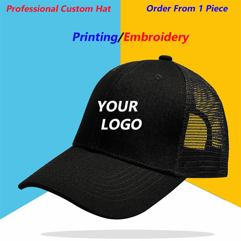 Gorra de malla con diseño bord - Embroidery Design Logo reseña y precio