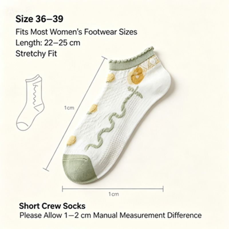 Calcetines tobilleros con vola - Embroidery Yellow reseña y precio