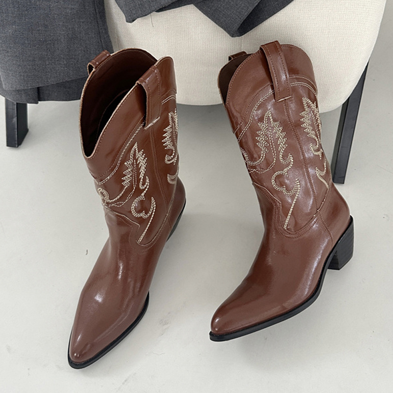 Botas occidentales de cuero ro - Embroidery Designer reseña y precio