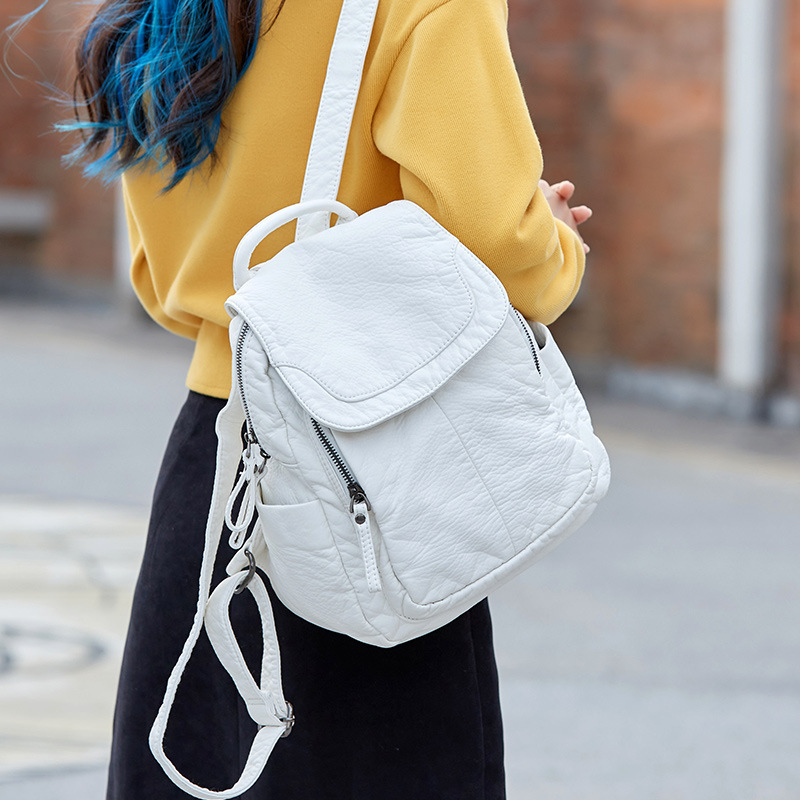 Mochila De Cuero lavado blanco - Embroidery Kit Pouch reseña y precio