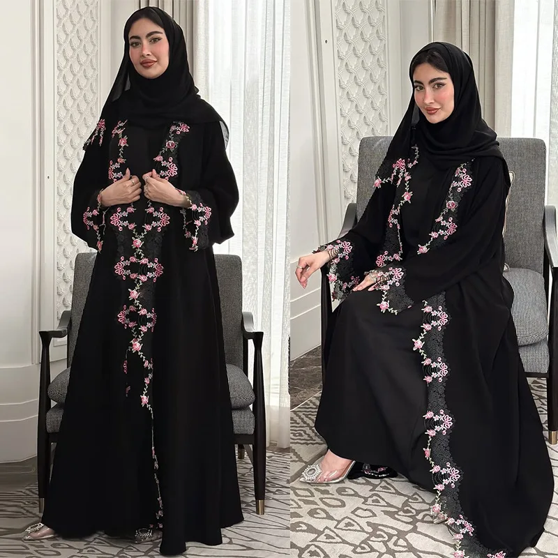 Kimono Negro Bordado, Jalabiya - Embroidery Kebaya reseña y precio