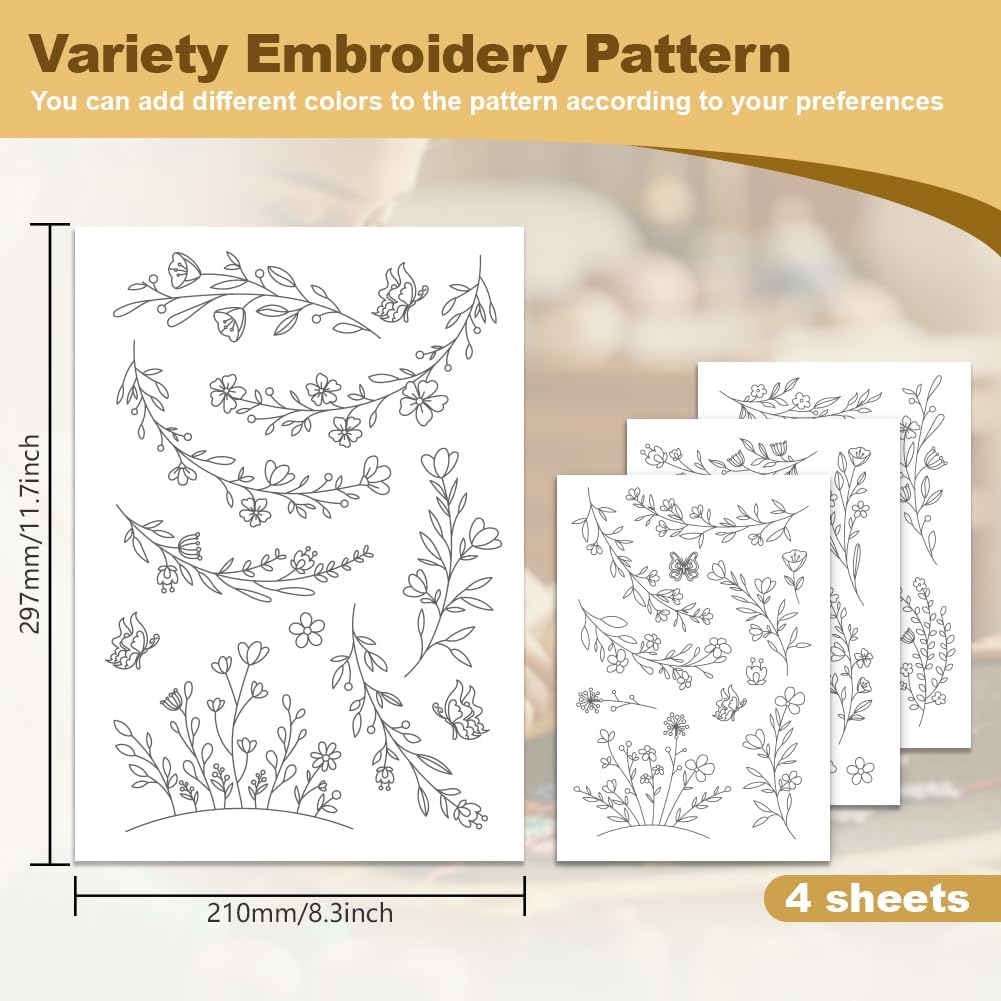 Papel Estabilizador de Bordado - Embroidery Flower Pattern reseña y precio