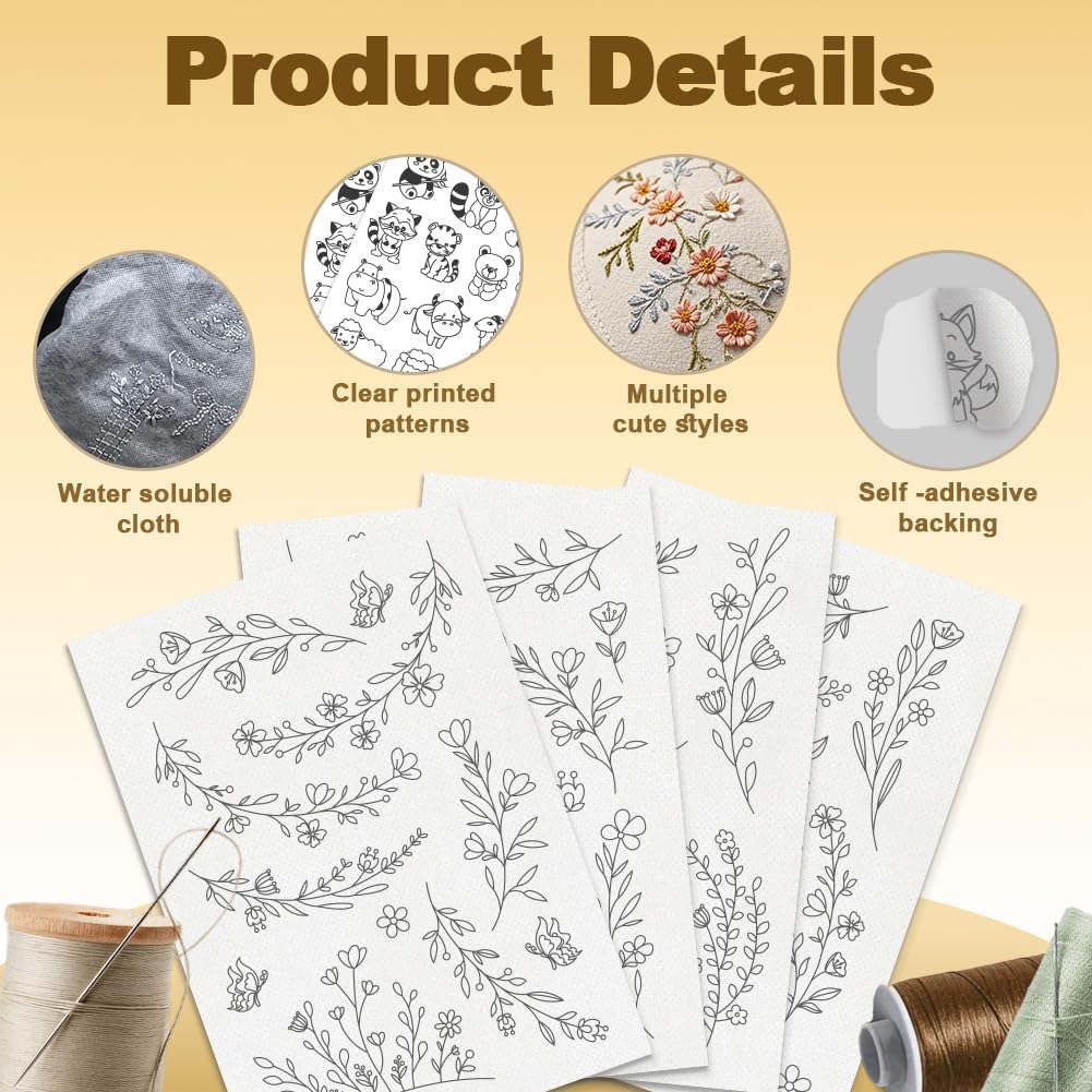Papel Estabilizador de Bordado - Embroidery Flower Pattern reseña y precio