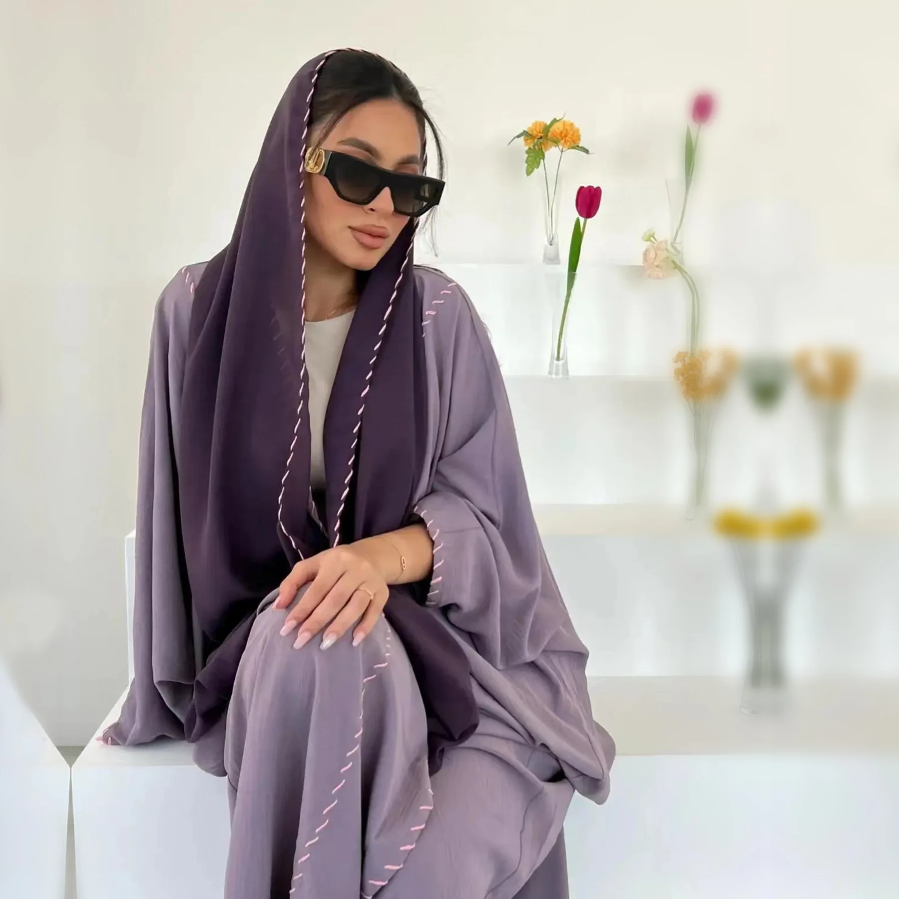 Kimono Marruecos Abayas abiert - Embroidery Kebaya reseña y precio