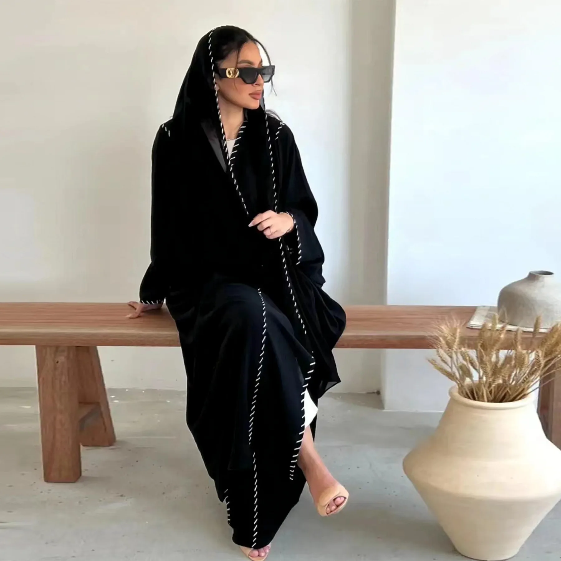 Kimono Marruecos Abayas abiert - Embroidery Kebaya reseña y precio