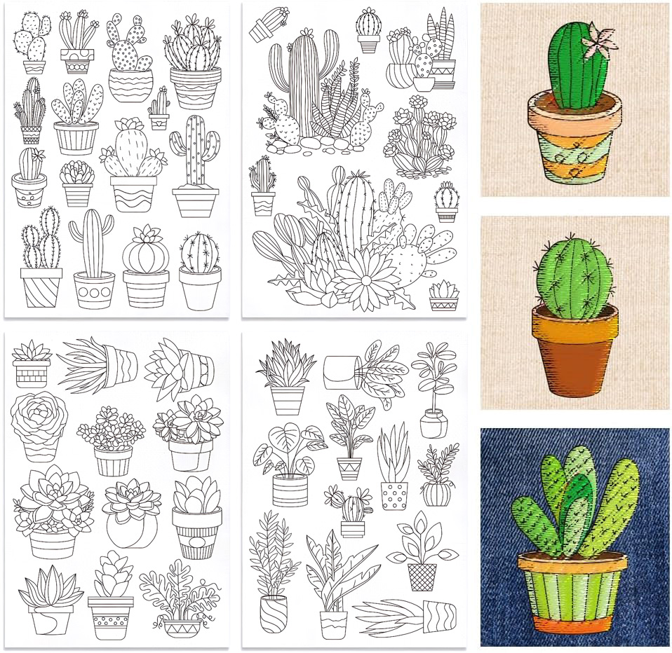 Kit de Bordado de Cactus Autoa - Embroidery Flower Pattern reseña y precio