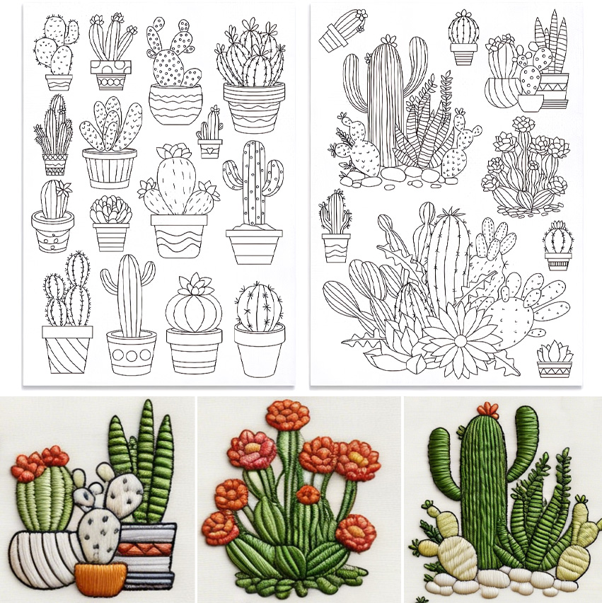 Kit de Bordado de Cactus Autoa - Embroidery Flower Pattern reseña y precio