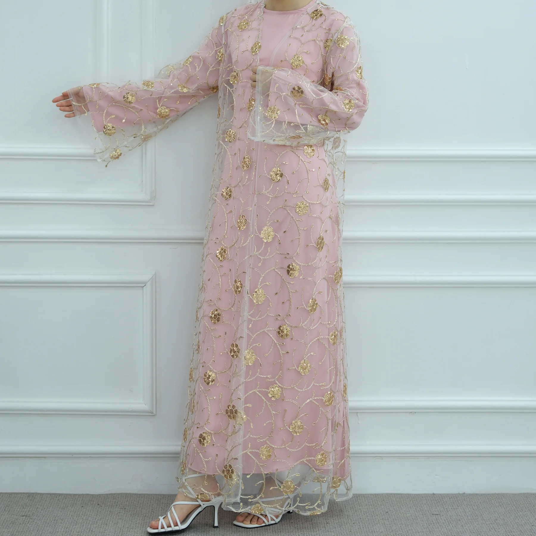 Kimono de malla musulmán con l - Embroidery Kebaya reseña y precio