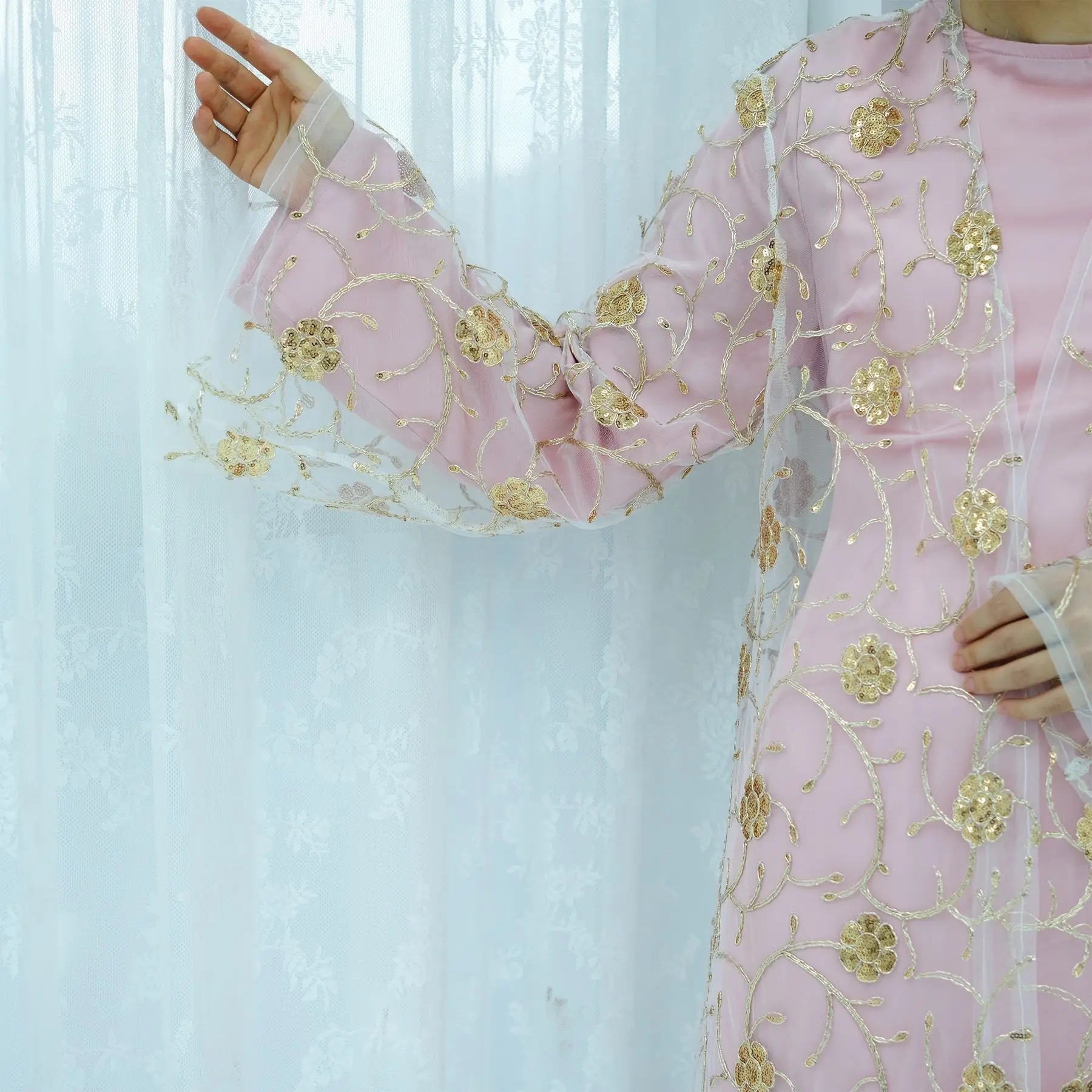 Kimono de malla musulmán con l - Embroidery Kebaya reseña y precio
